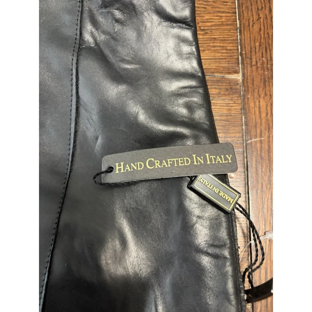 EMANUELE CRASTO MADE IN ITALY BLACK LEATHER CROCO KNEE HIGH BOOTS EU 37 US 6.5